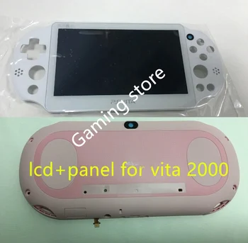 

original new for ps vita for psvita psv 2000 lcd display screen assembled white + back panel cover pink + screen protector