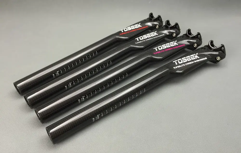 Toseek Полный Carbon 27.2/30.8/x 31.6/350/400 мм велосипед подседельный MTB дорожный Велосипедный Спорт сиденье нарушая ветер углерода подседельный