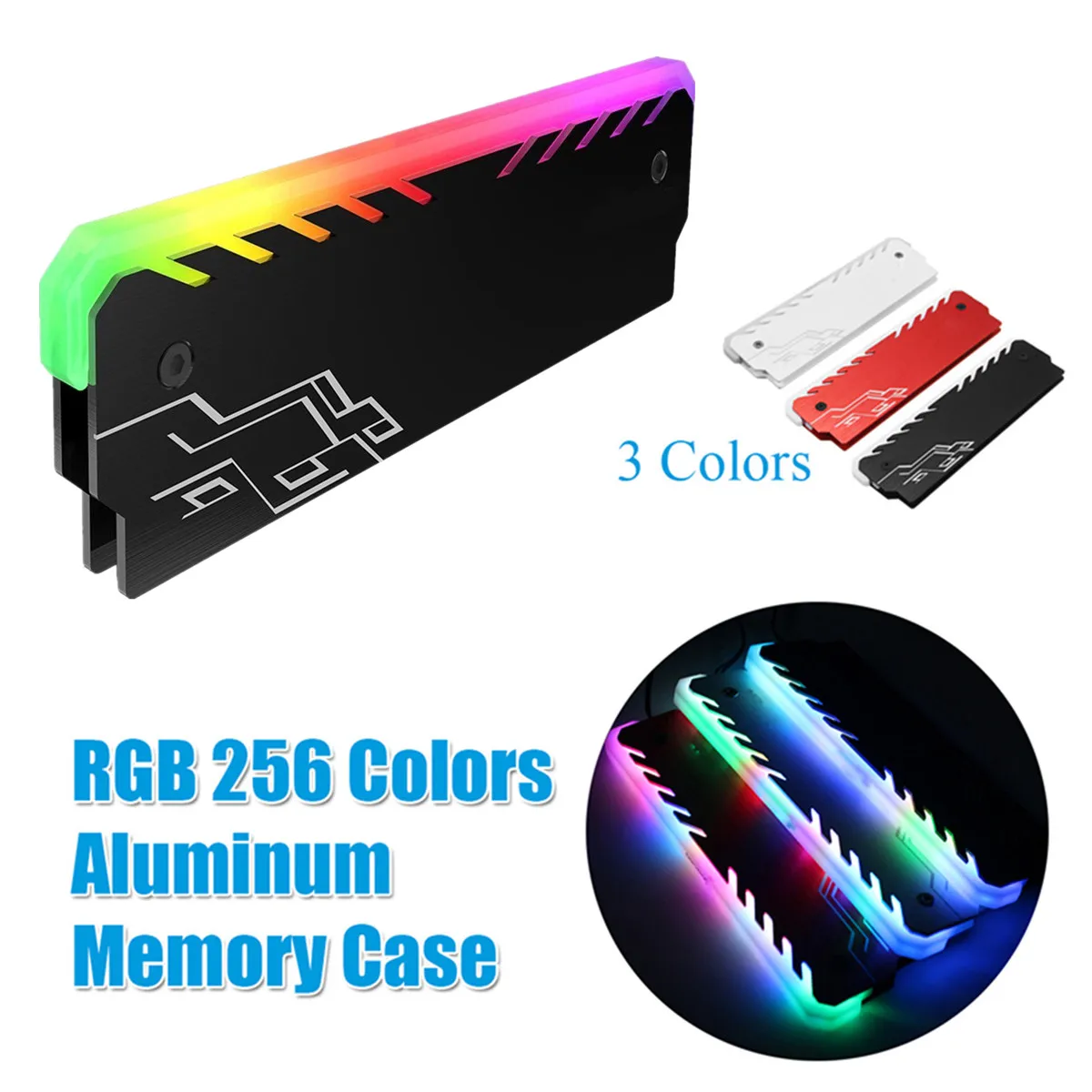 

Aluminum Alloy For RAM Heatsink Cooling Shell RGB 265 Light Effect Memory Coolingi Radiator Glow Desktop Memory Cooling Vest