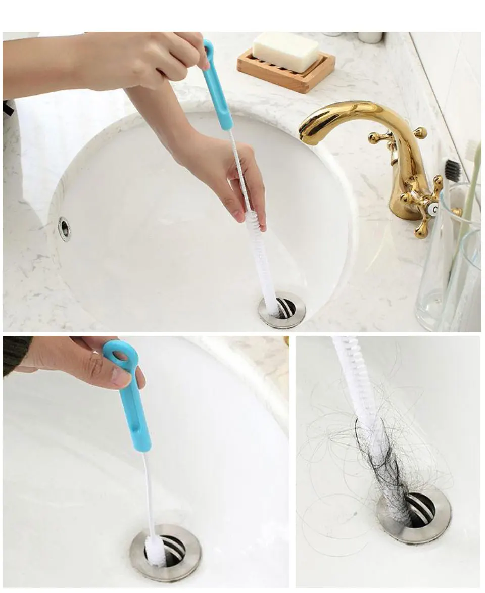 71cm Flexible Sink Drain Cleaner Toilet Sewer Tub Pipe Cleaning Tools Brush Home Bendable Hair Removing Drain Snake Dredge       (8)