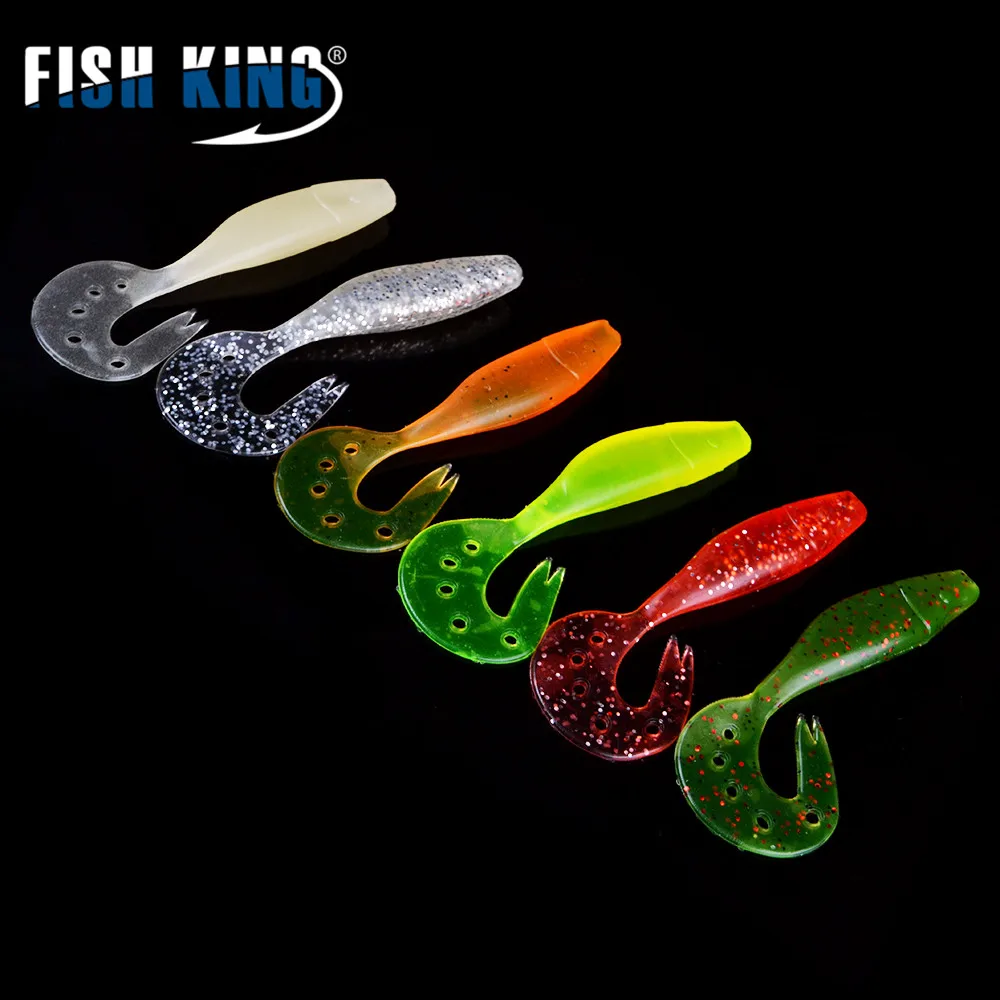 

FISH KING 9CM/6.6G 5pcs/Lot Shad Bait Swimbait for Fishing Worm Fishing Soft Accessories Soft Lure