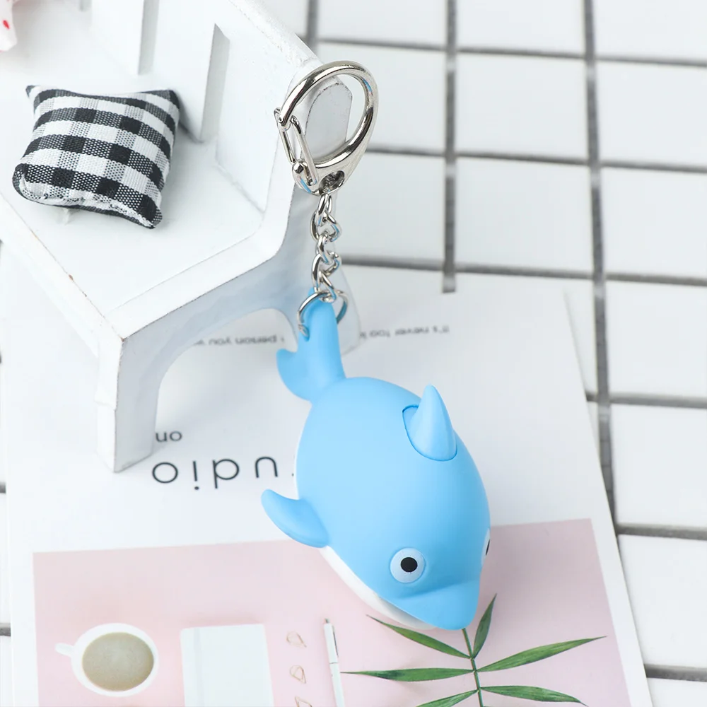 

Mini Cute Dolphin Shape Keychain LED Keyring with Sound Portable Mini Flashlight Kids Toy Creative Gift Lovely Bag Pendant