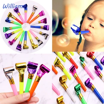 

100pcs Children's Party Roll Paper Whistle Party Like Kids Birthday Party Funny Props Noice Maker Kid Toys