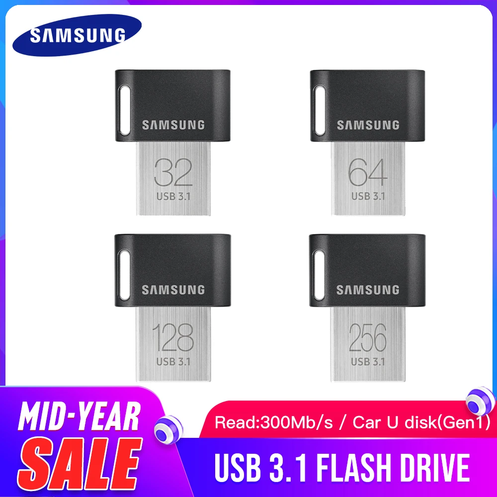 Флеш накопитель SAMSUNG USB 3 1 компактная Флешка 32 ГБ/64 Гб/128 ГБ/256 ГБ флешка устройство U