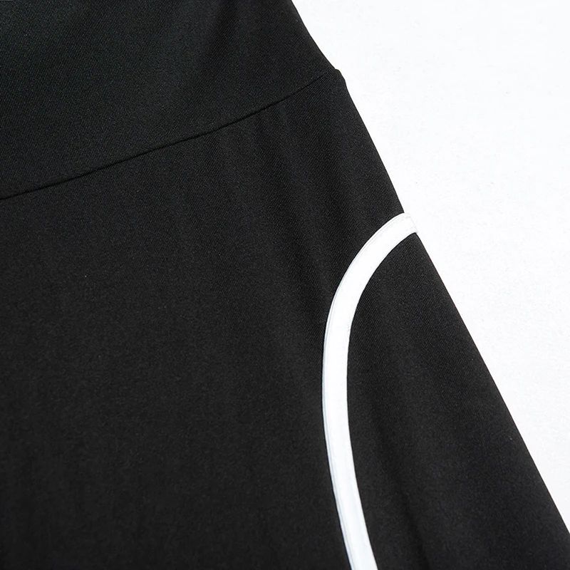 Women Black White Mesh Patchwork Spandex Capris Slim Activewear Pants High Waist Fitness Yogaing Gyms Workout Leggings (15)