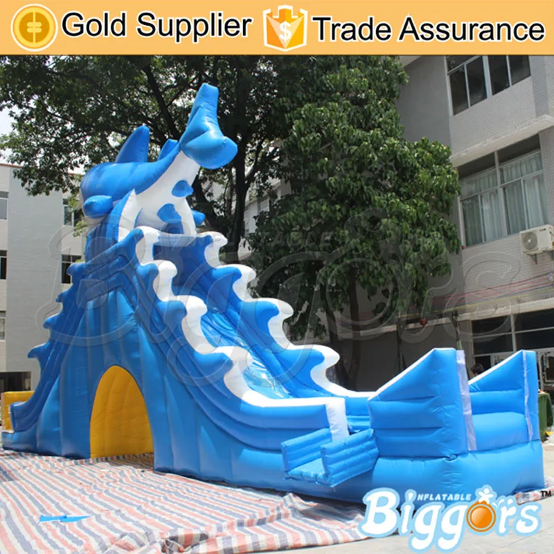 

Giant Inflatable Shark theme Water Slide Outdoor Party Game With Free Blower