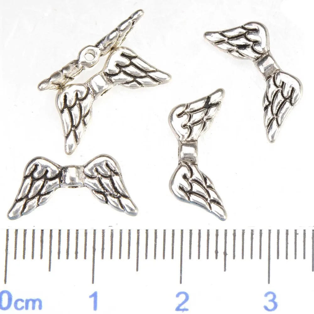 plata colgantes de Angel 51 X 17 mm 10 un Grande Ala de ángel encantos