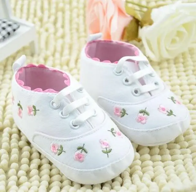 0 to 18 months baby girl shoes white lace embroidered soft shoes baby girls shoes size 1