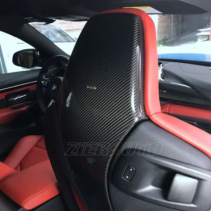Us 550 0 For Bmw M3 M4 Carbon Fiber Seat Back Cover Bmw F80 F82 Real Full Carbon Stickers Interior Trims In Seats Benches Accessoires From