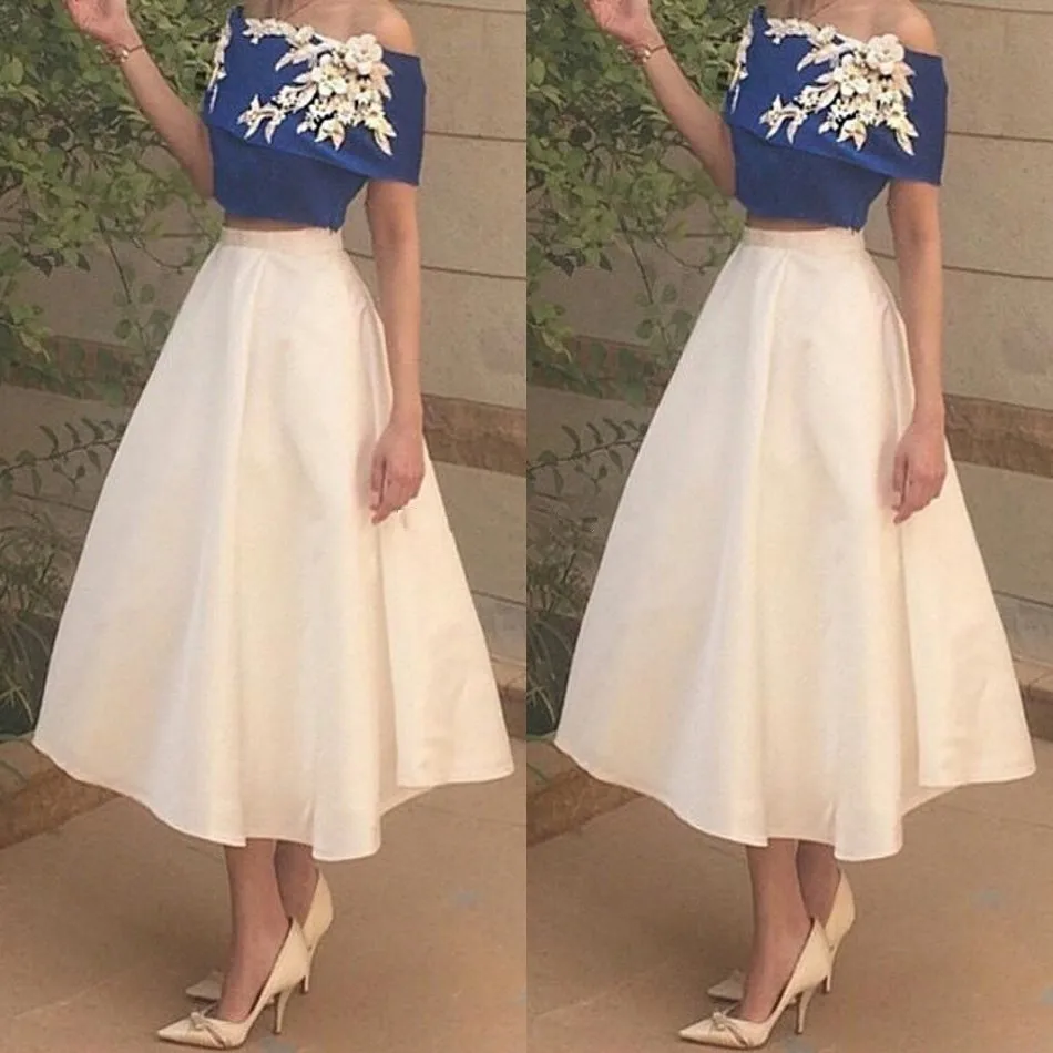 

abiye Formal Dress vestido longo abendkleider 2 Pieces Evening Gowns With Appliques robe de soiree Party Dresses Long