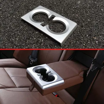 

For Alfa Romeo Stelvio 2017 2018 Car Accessories ABS Chrome Matte Rear Seat Drink Cup Holder Chrome Trim Cover