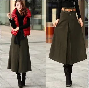 3 Colors Woolen Skirts 2013 Autumn Winter Women A Line