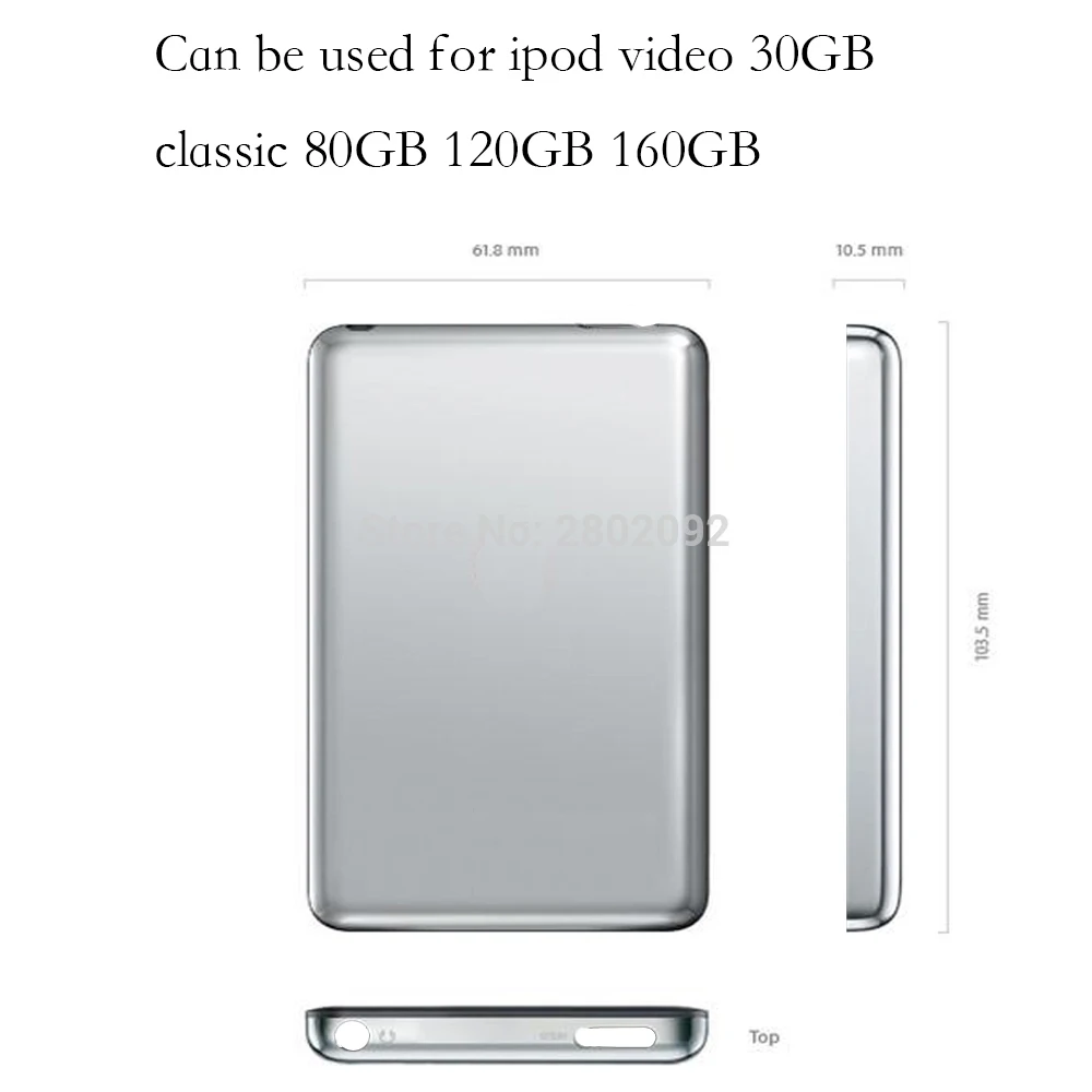 Тонкий серебристый металлический чехол-накладка для iPod 6th 7th gen Classic 80GB 120GB 160GB