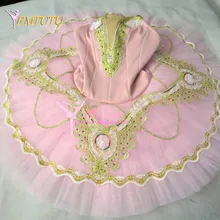 Взрослых Professional балетные костюмы пачки розовое золото для женщин Сахар сливы Фея для выступлений плоская балетная пачка блюдо конкурс балет