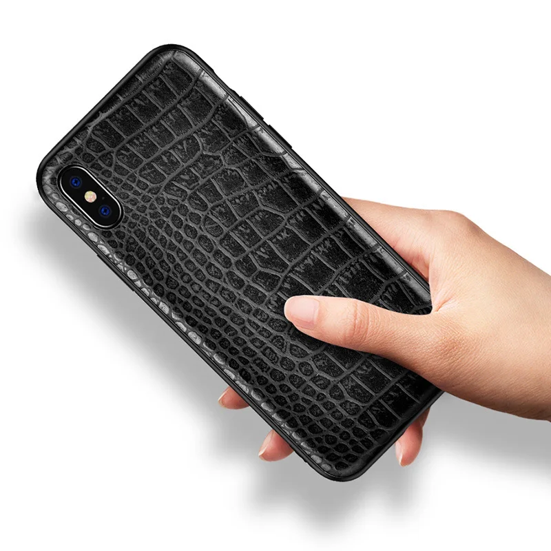 New Style Crocodile Textured Leather Case for IPhone X Full Cover Anti