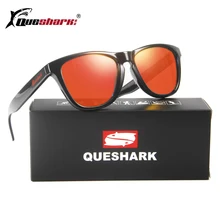 Черные поляризованные солнцезащитные очки с покрытием QUESHARK для мужчин и женщин, Классические солнцезащитные очки, спортивные очки для рыбалки, путешествий, кемпинга