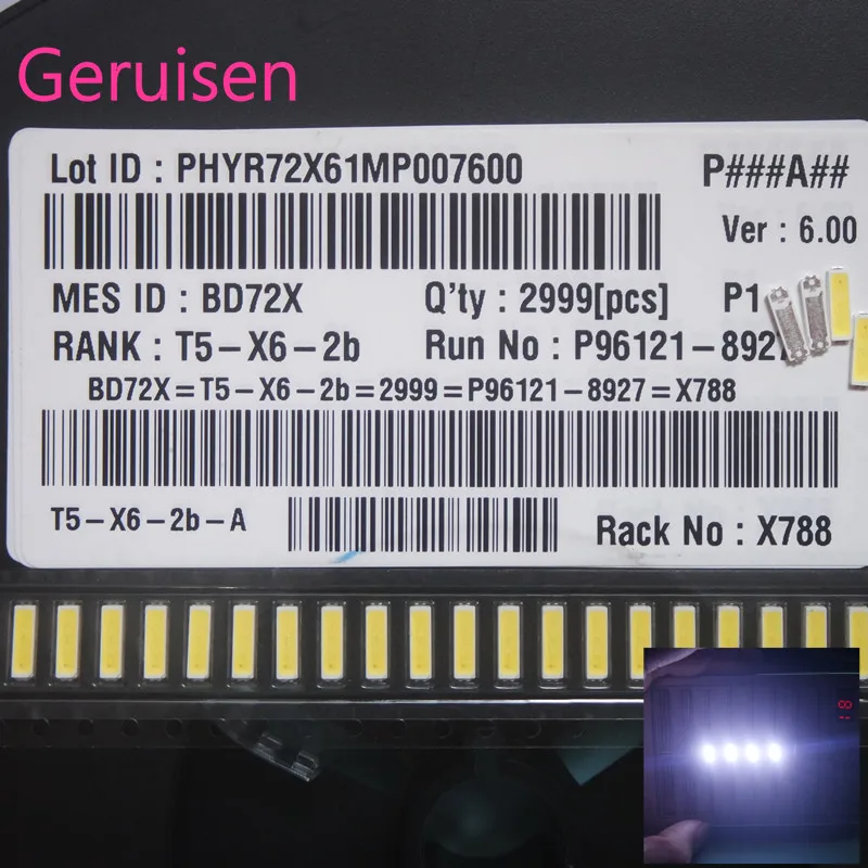 

1000PCS/LOT For LED LCD Backlight TV Application LED Backlight 1W 6V 7020 Cool white LED LCD TV PHYR72X61MP DAXIAOJIAO