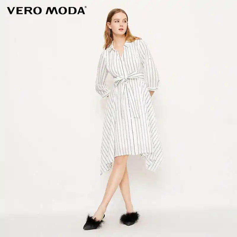 Vero Moda 2019 Spring New Reversible 3/4 Sleeves Stripe Shirt Dress |  31827C540|Dresses| - AliExpress