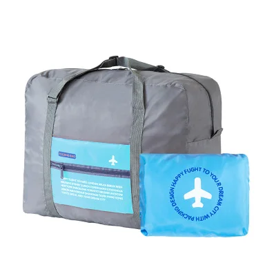 Водонепроницаемая нейлоновая Складная Большая вместительная авиационная посылка, сумка для багажа, дорожная сумка для хранения вещей - Цвет: Синий