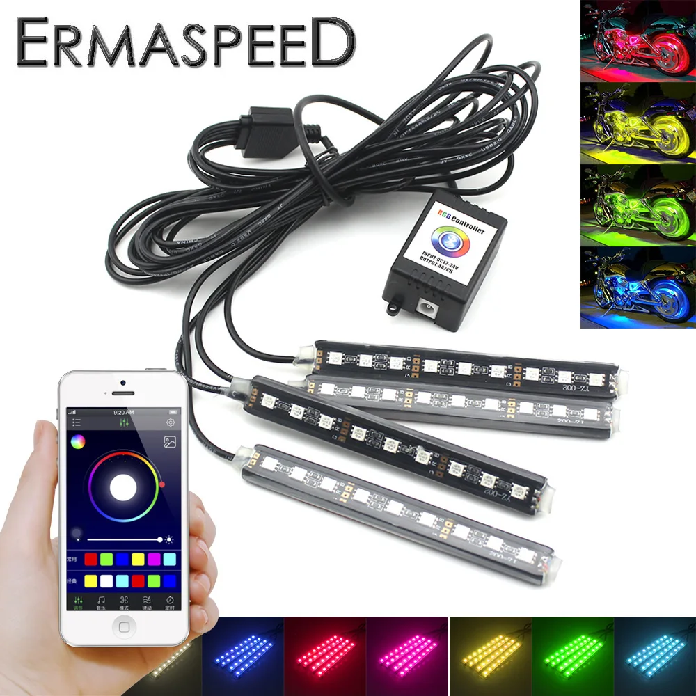 Светодиодные ленты 4 в 1 для мотоцикла декоративные романтические LED светильники