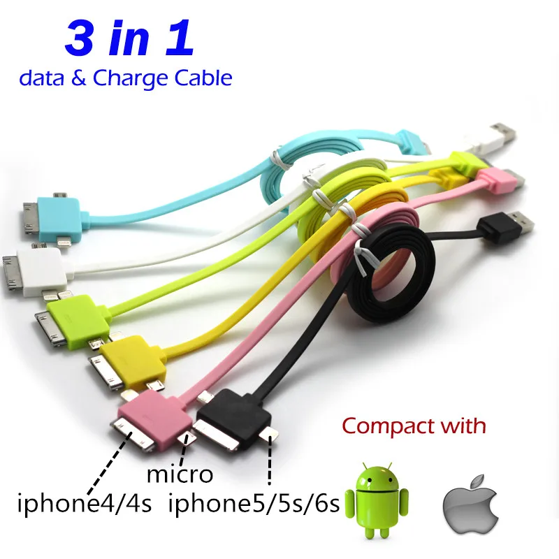 3 in 1 usb cable Charging and data sync Applicable to usb to micro to