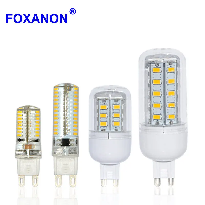 Бренд Foxanon G9 светодиодный свет 220 В 5730 3014 SMD 6 Вт 7 9 12 кукурузные лампы силиконовая