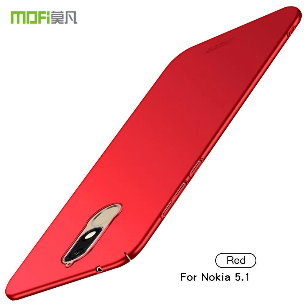 Для Nokia 5,1 5," задняя крышка чехол MOFi задняя Роскошная оболочка Жесткий Полный чехол для Nokia 5,1 защитный чехол - Цвет: Красный