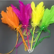 Негабаритных три Слои корейский Фея Волшебное перо подписать Свадьба ручки черный перо плюшевые перо подарок на день рождения шариковая ручка 35 см