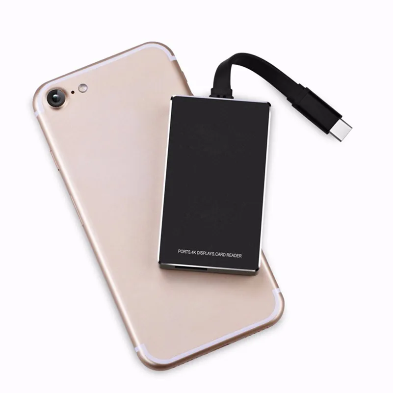 Картридеры 6-в-1 USB-C концентратор Тип-Док-станция с usb Мощность доставки HDMI 4 к SD/TF Card Reader A8