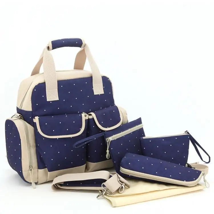 

34*15*31CM 5pcs Baby Diaper Bag Suits For Mom Baby Bottle Holder Mother Mummy Stroller Maternity Nappy Bags Sets