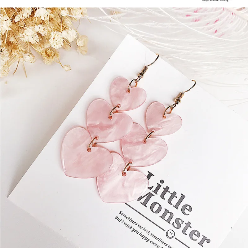 

2019 Direct Selling Oorbellen Pendientes Aretes South Korea's Geometry Three Lovely Shell Earrings Long Size Series Love Lady