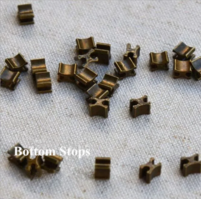100pcs/lot 3 Zipper Bottom Stops 100pcs Solid Brass zip accessory Stop