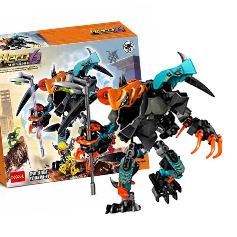 

10466 Hero Factory Splitter Beast vs. Furno Evo Compatible With Legoing 44021 Block Set Robots Building Brick Toy