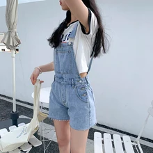 Pengpious/ джинсовый комбинезон; Короткий комбинезон для девочек; потертый подол
