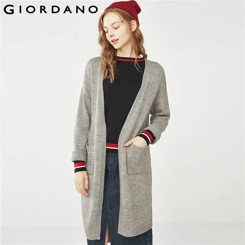 Giordano Women Cardigan Women Sweater Thick Non button Giordano Women Cardigan Women Sweater Thick Non button