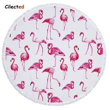 Cilected Фламинго из микрофибры круглый пляжное Полотенца с кисточкой в богемном стиле большой пляж Полотенца s Одеяло Пикник Йога коврик скатерть