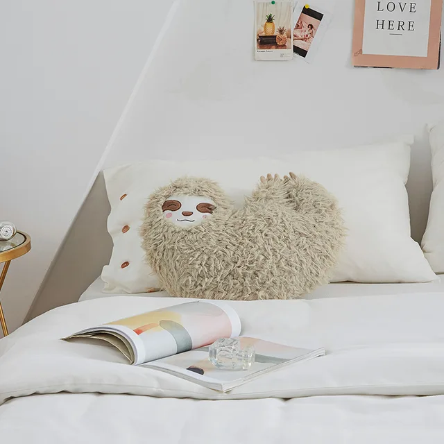 40 cm the cute animal sloth stuffed  pillow lovely pillow girlfriend birthday or kids gift heart shape