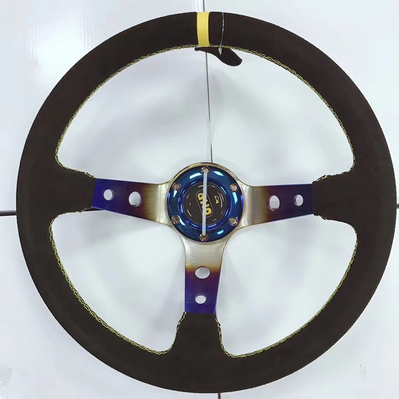 

2019 new hot car modified steering wheel / nubuck leather universal steering wheel / 340MM racing sports steering wheel