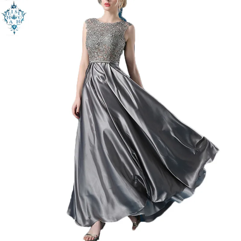 

Ameision Elegant Lace Sexy Evening Dress Back Bow Knot Sleeveless Long Dress Female Party Prom Swing Maxi Dresses Vestido Longo