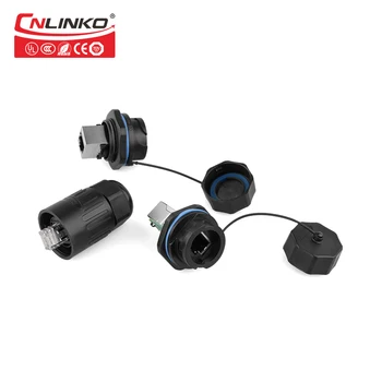 

Cnlinko PBT Plastic Cable Wire Rj45 Connector Plug Socket Assembly Ip67 Waterproof 8Pin Connector for Industrie Medical Lighting