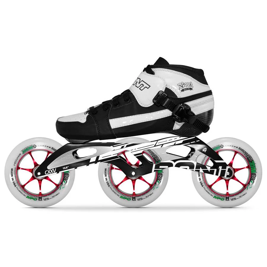 100% الأصلي بونت السعي 2PT 195 MM الأسود CXXV سرعة حذاء تزلج بعجلات Heatmoldable ألياف الكربون التمهيد 3*125mm السحر عجلة Patines