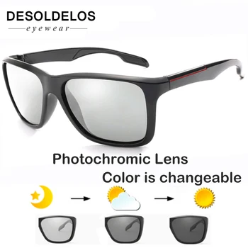 

DD 2019 Photochromic Polarized Sunglasses Men Car Driving Goggles Chameleon Sunglass Male HD Discoloration Glasses B1037