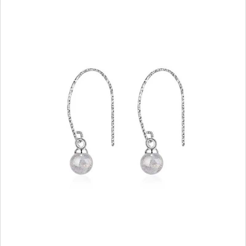 TJP Cute Crystal Ball Drop Earrings For Women Jewelry Charm Silver Plated Lady Birthday Party Accessories Girl | Украшения и