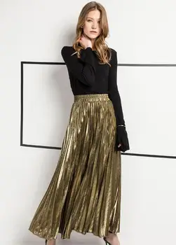 

Fashion Women's High Waist Pleated Solid Color Length Elastic Skirt Promotions Lady Black Pink Party Casual Skirts 2019