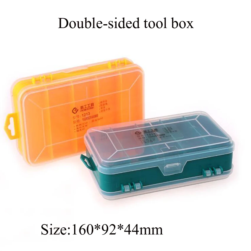 

Multifunction Double-Side Plastic Tool Box Portable Jewelry Container Ring Electronic Parts Screw Beads Component Storage Box