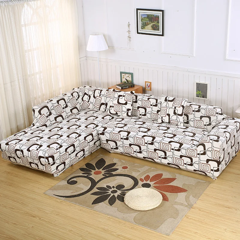 2 шт. Чехлы для г-образного дивана универсальные эластичные Угловые диванные чехлы для домашнего декора SC031
