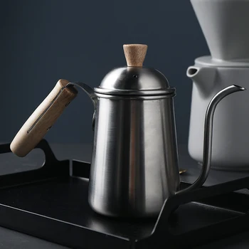 

650ml Stainless Steel Gooseneck Coffee Pot with Lid Long Narrow Spout Kettle Pour Over Drip Coffee Pot Tea Maker Kettle Teapot