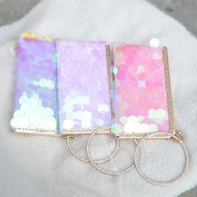 Angelatarch модная Лазерная Бриллиантовая сумка для телефона 8 Plus с карманом в виде рыбьей чешуи для ключей, мини-рамка, женская сумка через плечо, напульсники