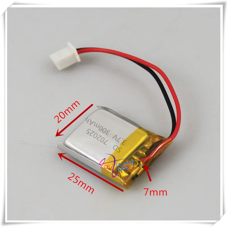 

XH2.54 300mAh 702025 3.7V lithium polymer battery charging device lighter point reading pen