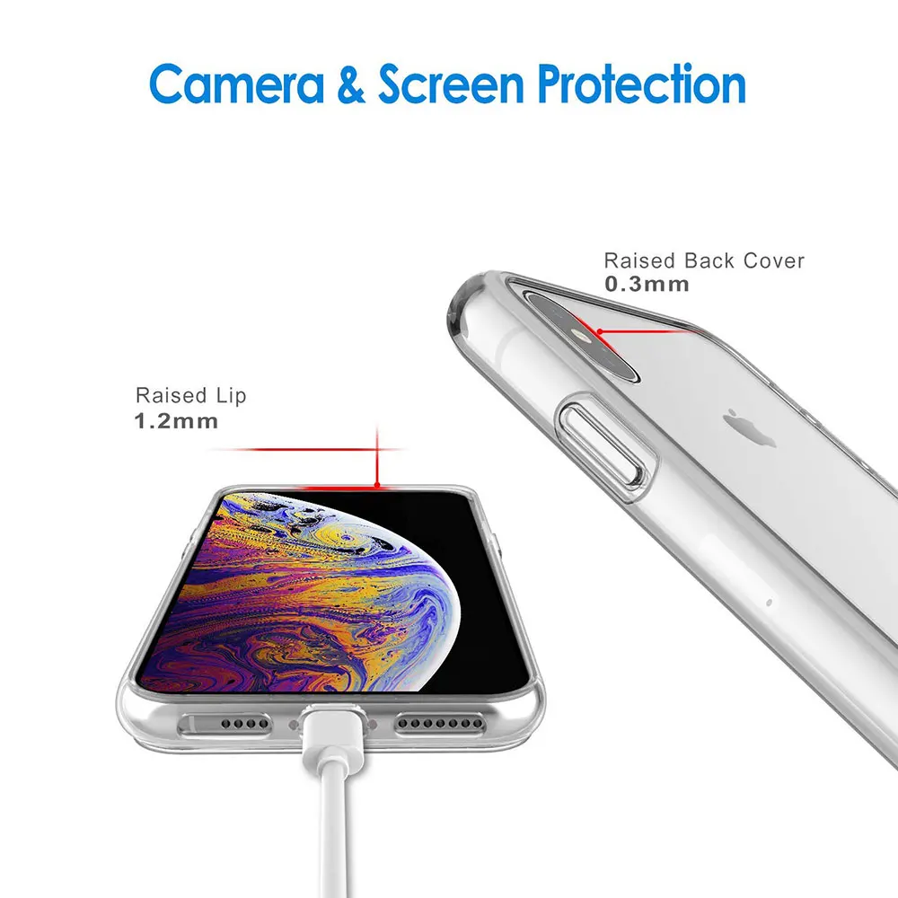 Ascromy For Apple iPhone XS Case TPU Silicon Hybrid Clear PC Back Cover For iPhone X XS Max XR 7 8 6 6S Plus 5 5S SE Accessories (3)